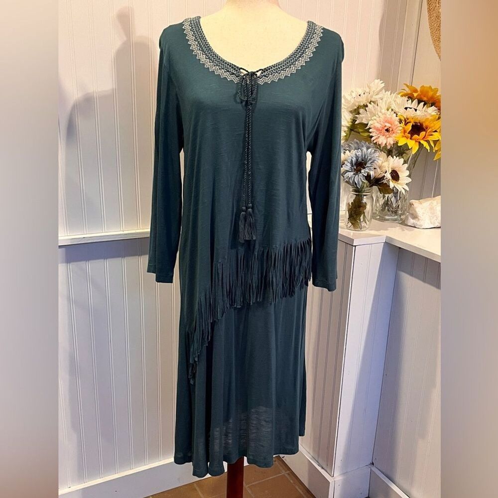 Fringe Long-Sleeve Cowgirl Dress  Back in the Saddle